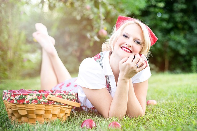 wooden basket filled with apples harvest scene